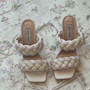 Steve Madden Women's Kenley Heeled Sandal Off White Size 8